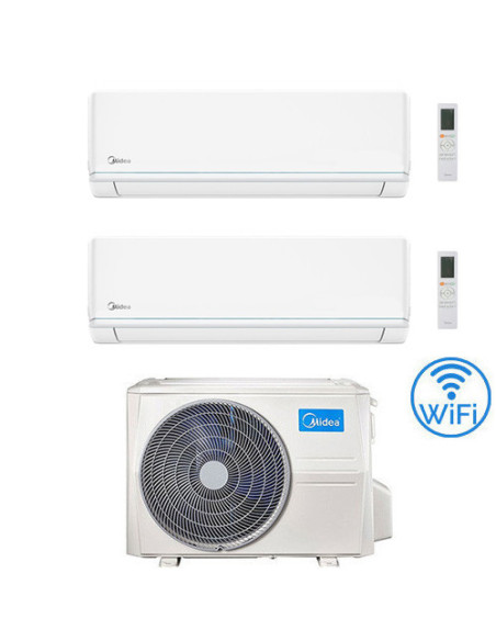 Climatizzatore Condizionatore Midea Evolution R32 WiFi Dual Split 9000 + 12000 BTU con U.E. M2OE-18HFN8-Q INVERTER Classe A++...