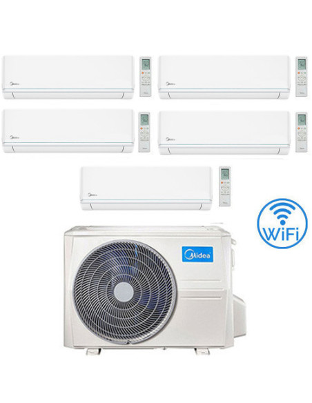 Climatizzatore Condizionatore Midea Evolution WiFi R32 Penta Split 9000 + 9000 + 9000 + 12000 + 12000 BTU con U.E. M5OE-42HFN...