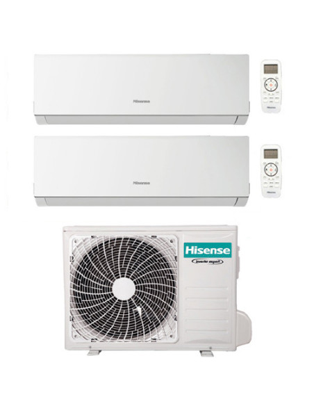 Climatizzatore Condizionatore Hisense New Comfort con Wifi R32 Dual Split Inverter 9000 + 12000 BTU con U.E. 3AMW62U4RJC Clas...