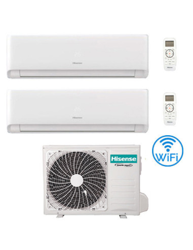 Climatizzatore Condizionatore Inverter Hisense Energy Ultra Ecosense Wifi R32 Dual Split 7000 + 7000 BTU con U.E. 2AMW35U4RGC...