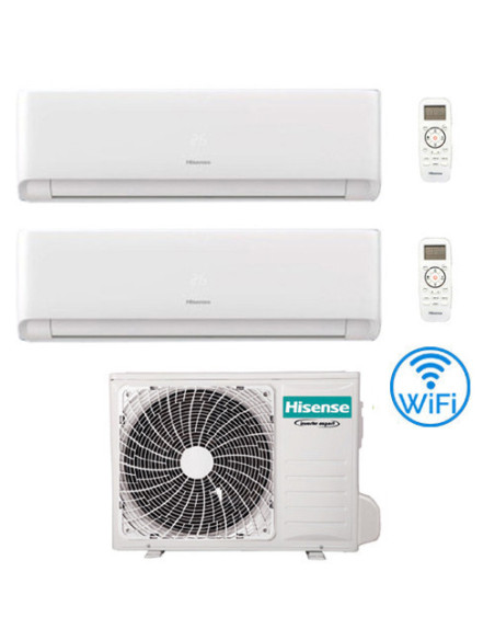 Climatizzatore Condizionatore Inverter Hisense Energy Ultra Ecosense Wifi R32 Dual Split 7000 + 7000 BTU con U.E. 2AMW42U4RGC...