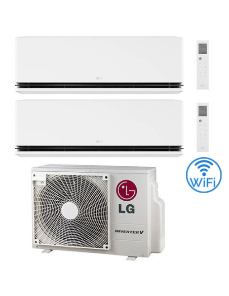 Climatizzatore Condizionatore LG Dualcool Deluxe R32 Wifi Dual Split Dual Inverter 12000 + 18000 BTU con U.E. MU3R19 NOVITÁ C...