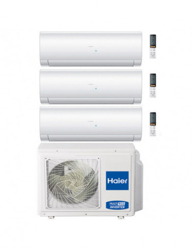 Climatizzatore Condizionatore Haier Ies R32 Trial Split Inverter 7000 + 7000 + 7000 BTU con U.E. 3U55S2SR2FA Classe A++/A+ - ...