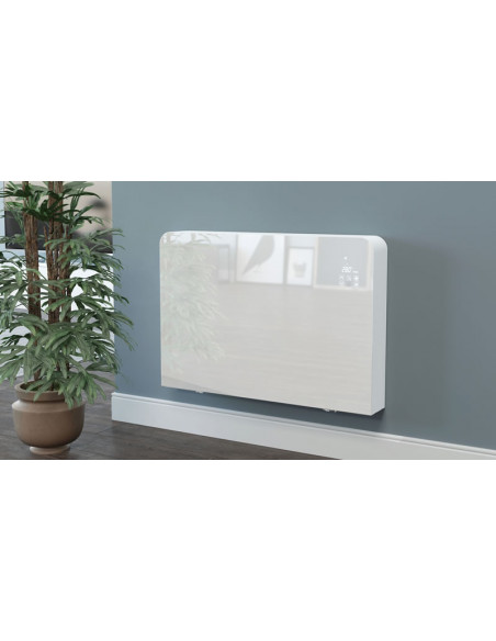 Ventilconvettore a pavimento da arredo Ideal Clima Fan Coil Slim - Sottile Glass 600 Dc Inverter Bianco TSG06D Pot. Frig. Max...